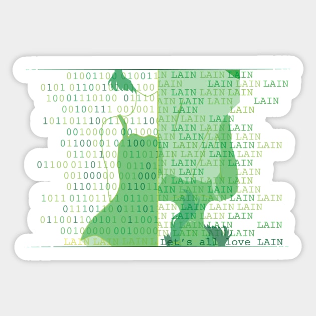 Lain - Code Sticker by chiselovesong